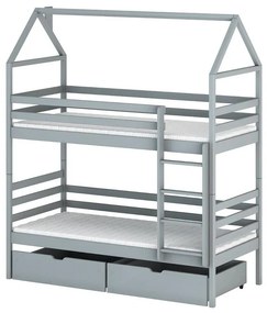 Posteľ Domček Alex 80x160 sivá