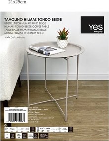 Kovový okrúhly odkladací stolík ø 47 cm Hilmar – Yes Everyday