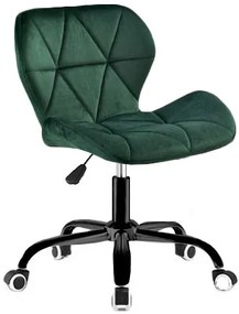 TRENDIE Zamatové otočné kreslo California zelené