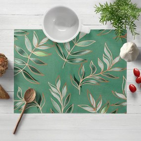 Biante Bavlnené prestieranie na stôl Sandra SA-435 Popínavé listy na zelenom 30x40 cm