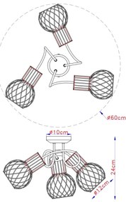 Globo 54013-3 - Prisadený luster ARGUSTO 3xE27/40W/230V
