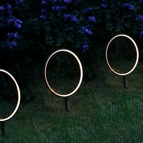 Exteriérové solárne zapichovacie svietidlo Rings, 2x LED 1,5w, čierna