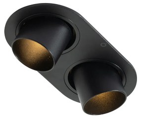 Sada 6 zapustených bodových svetiel čierna GU10 35 mm naklápateľné 2-svetlá - Installa