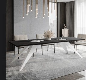 Rozkladací jedálenský stôl MASON čierna matná Rozmer stola: rozmer 140cm