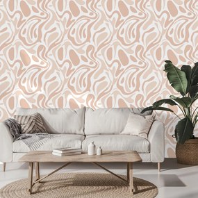 Samolepiaca fototapeta organické béžové vlny