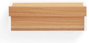 Biely závesný nočný stolík s doskou v dubovom dekore Arista – Teulat