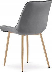 Sivá zamatová stolička BERA