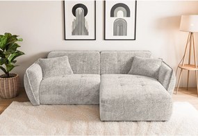 Béžová ženilková rohová pohovka (pravý roh/s leňoškou) Nelia – Ropez