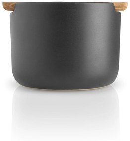 Eva Solo Kameninová dóza na soľ Black / Oak 400 ml