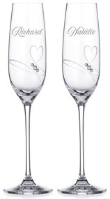 Poháre na sekt k výročiu Diamante Romance 2 ks