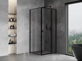 Mexen Mist T, sprchový kút s krídlovými dverami, pravý, 95 x 95 cm, 8mm číre sklo, čierny profil, 8A4T-095-095-70-70-P