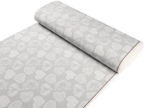 Biante Dekoračný oválny obrus PML-071 Srdce s ornamentami na sivom 120x140 cm