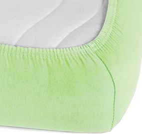 Jersey napínacie prestieradlo JR-018 Pastelovo zelené 100 x 200 - výška 20 cm