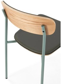 Tmavozelené čalúnené stohovateľné jedálenské stoličky v súprave 2 ks Saula – Marckeric