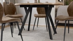 Mazzoni ALMO Dub Craft zlatý / čierne nohy - OVÁLNY ROZKLADACÍ STÔL 140-240 cm PRE 10-12 OSÔB