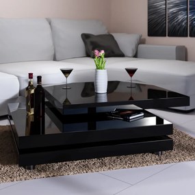 Konferenčný stolík NY - 60  x 60 cm - vysoký lesk, čierna