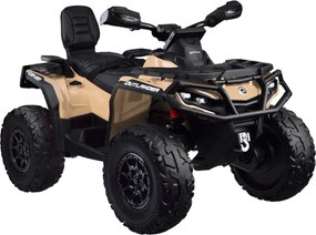 JOKOMISIADA Detská štvorkolka na akumulátor pre 2 osoby CAN-AM OUTLANDER 4x4 s LED panelom PA0326 béžová