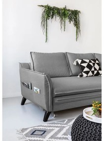 Sivá rozkladacia rohová pohovka Miuform Charming Charlie, pravý roh