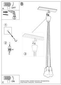 Luster na lanku DIEGO 5xE27/60W/230V žltá