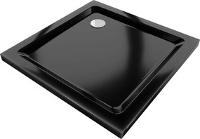 Mexen SLIM, štvorcová sprchová vanička 90x90x5cm + chrómový sifón, čierna, 40709090