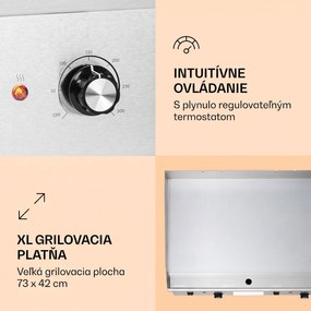 Klarstein Grillmeile 4400, elektrický gril, 2 x 2200 W, grilovacia platňa z nehrdzavejúcej ocele