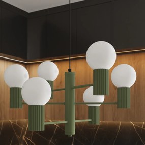 Luster Halo, 6x biele sklenené tienidlo, og