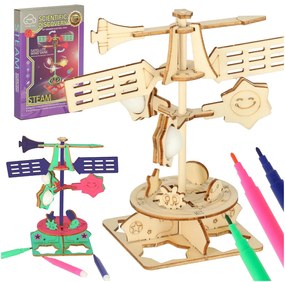 KIK Dřevěné puzzle 3d vědecký model větrné lopatky