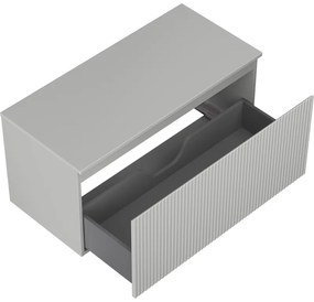 Mexen Rivel, kúpeľňová skrinka 100 cm s hornou časťou, 1 zásuvka, drážkovaná, sivá matná, 91A20-10047-1-BFC62