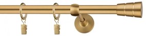 Dekorstudio Garniža jednoradová BASIC zlatá 19mm Dĺžka: 120cm, Typ uchytenia: Držiak modern, Typ príslušenstva: Bez príslušenstva