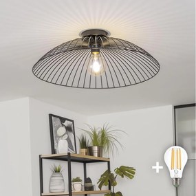 Brilagi - LED prisadený luster CERIA WIRE 1xE27/40W/230V pr. 60 cm čierna