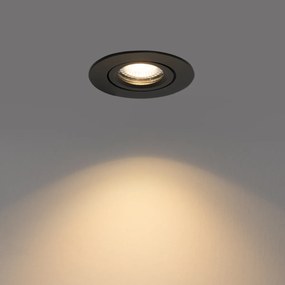 Zástenný bodový reflektor čierny výkyvný 6,5 cm vrátane LED IP54 Ultra Slim - Pupil