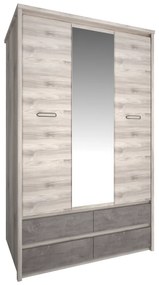 Skriňa so zrkadlom 3D4S, gaštan nairobi/onyx, JESI NEW