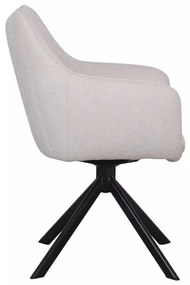 Jedálenská stolička Azalia Velvet, krémová / čierna