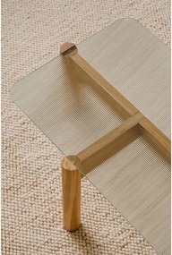 Konferenčný stolík so sklenenou doskou v prírodnej farbe 55x105 cm Kob – noo.ma