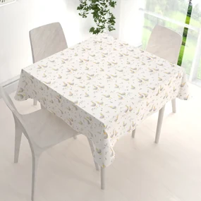 Biante Detský bavlnený štvorcový obrus Sandra SA-585 Sivé husičky na bielom 110x110 cm