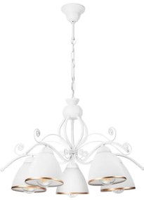 Luster na reťazi RETRO II 5xE27/60W/230V biela
