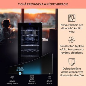 Klarstein Shiraz 28 Uno, vinotéka, 74 l, 28 fliaš, 5-18°C, dotykový ovládací panel