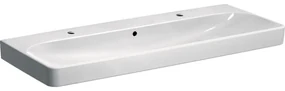 Geberit Smyle Square, dvojumývadlo 1200x480 mm s prepadom, 2 otvory na batérie, biela, GEB-500.253.01.1