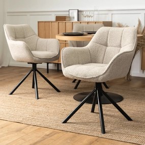 PROXIMA.store - Člúnená otočná stolička PEONY FARBA: béžová