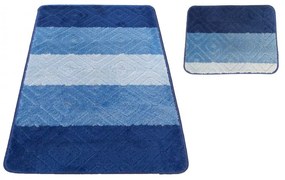 Modrý set kupeľňových predložiek Šírka: 50 cm | Dĺžka: 80 cm