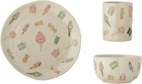 Kameninová detská jedálenská súprava 3 ks Sweets – Bloomingville Mini