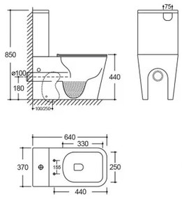 LaVita TRYTON WC kombi RIM+ komplet s nádržkou a sedátkom SoftClose biela TRYTON