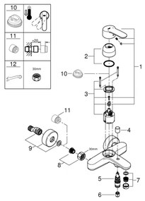 GROHE 33591002 - Vaňová batéria EUROSTYLE COSMOPOLITAN lesklý chróm