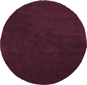 DY Okrúhly fialový shaggy koberec Kamel Rozmer: 140 cm