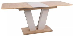 Jedálenský stôl Platon 136 x 80 cm, dub cremona / krémová