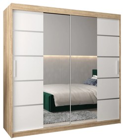 Šatníková skriňa 200 cm Verika 4 200 (dub sonoma + biela). Akcia -29%. Vlastná spoľahlivá doprava až k Vám domov. 1064312