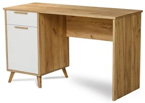 Pracovný stôl SKADI - dub/biely