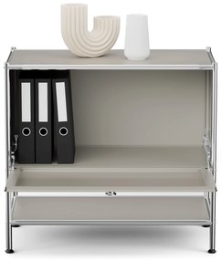 Kovová odkladacia skrinka »CN3« s výklopným priečinkom, svetlosivá