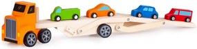 MULTISTORE Drevené nákladné auto + 4 autá Ecotoys