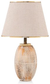 Krémovobiela/v zlatej farbe stolová lampa s textilným tienidlom (výška 50 cm) Yakamoz – Opviq lights